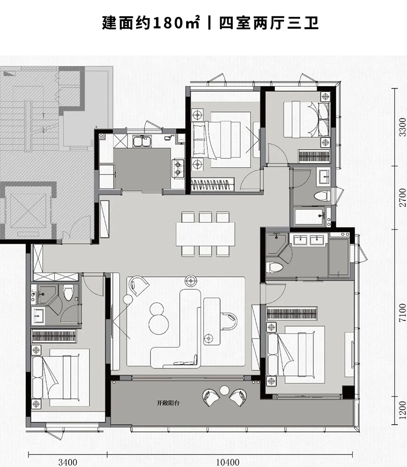 建面约180㎡C户型