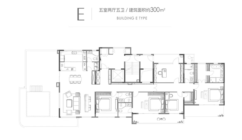 建面约300㎡E户型 